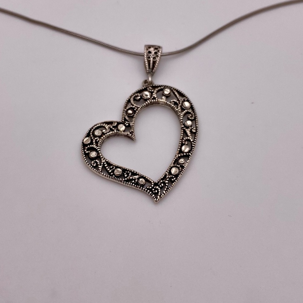 Sterling heart necklace and chain